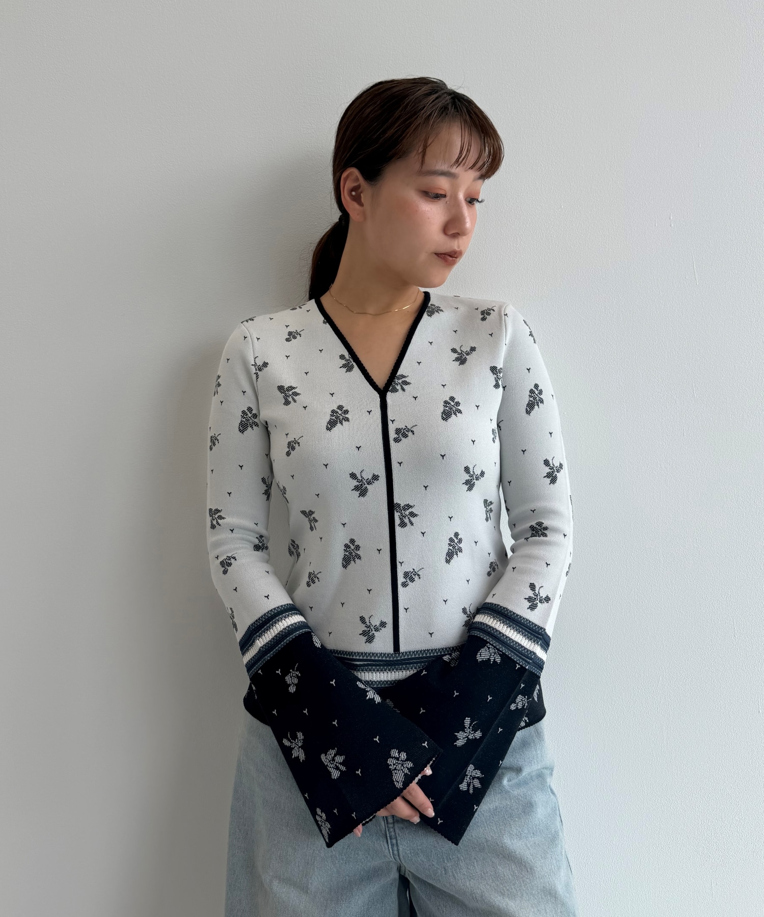 Floral Jacquard Knit Cardigan(1 WHITE): Mame Kurogouchi: WOMENS