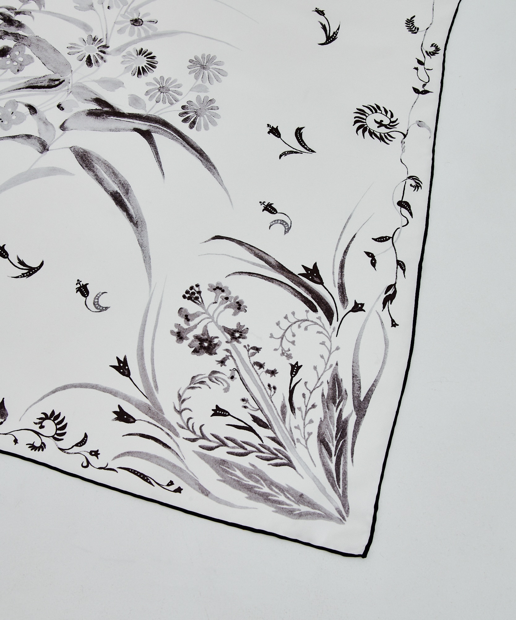 Hand Printed Silk Scarf Mame Kurogouchi