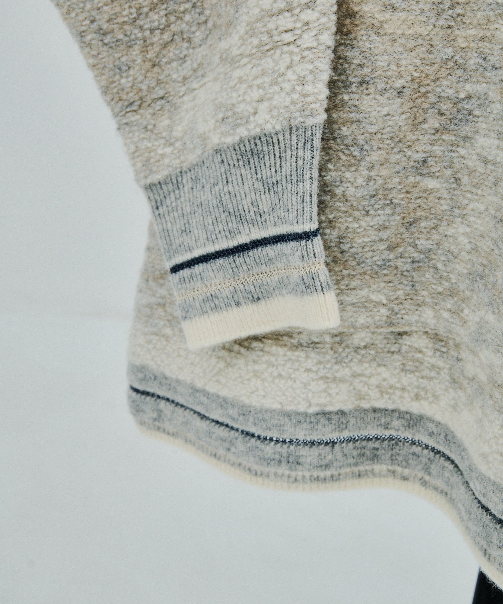 Pile Jacquard Half Zip Knit Top Mame Kurogouchi