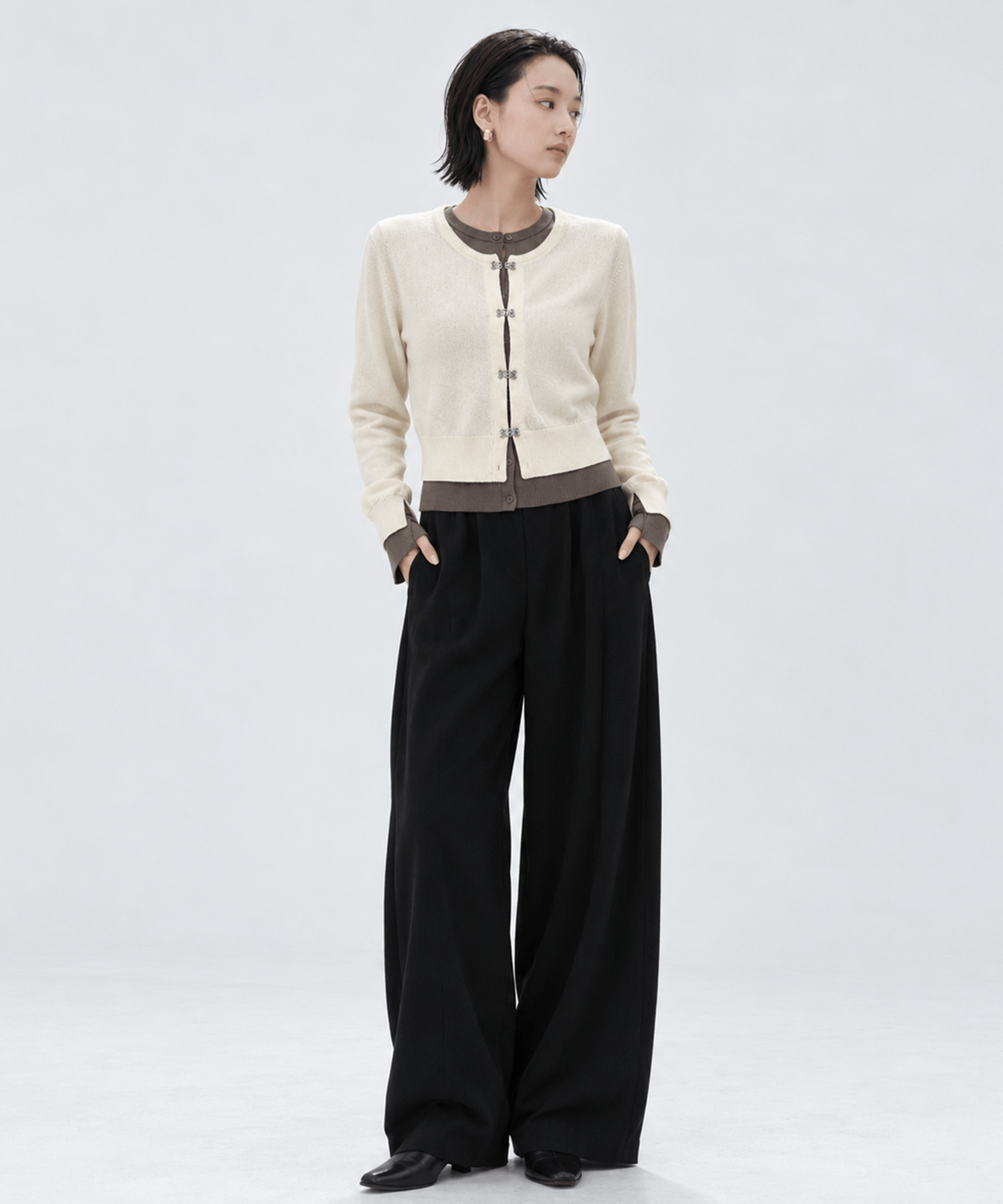 Double Layer Knit Cardigan STUDIOUS