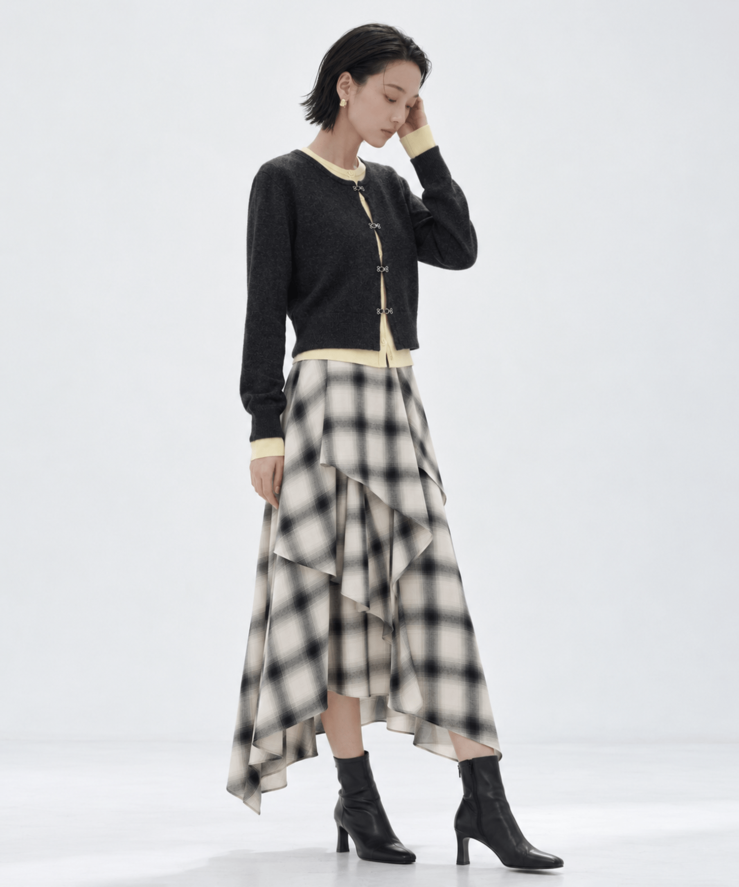 Double Layer Knit Cardigan STUDIOUS