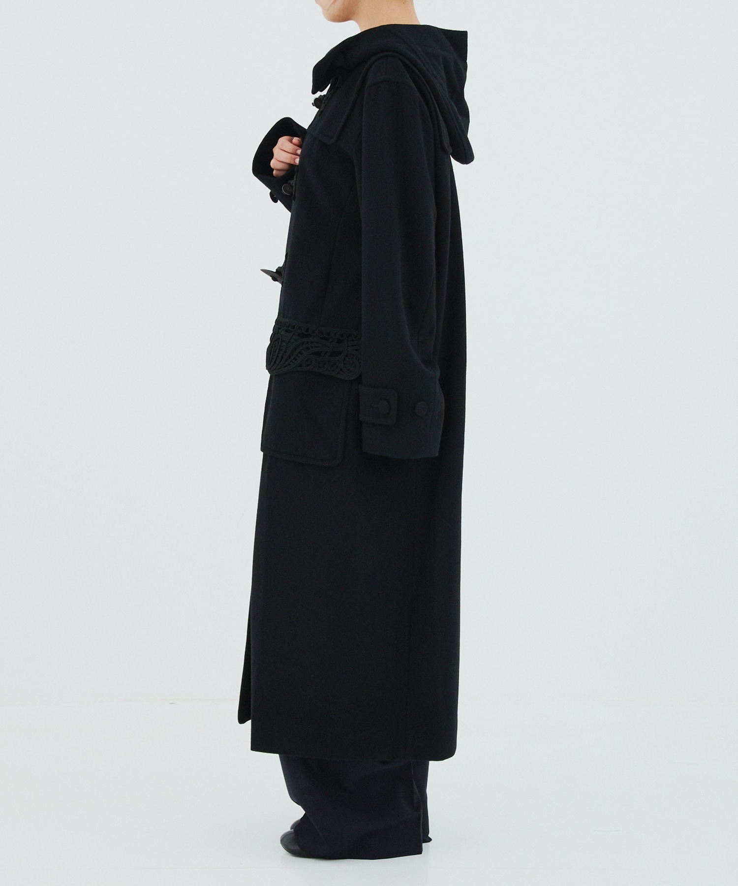 Cording Embroidery Duffle Coat Mame Kurogouchi