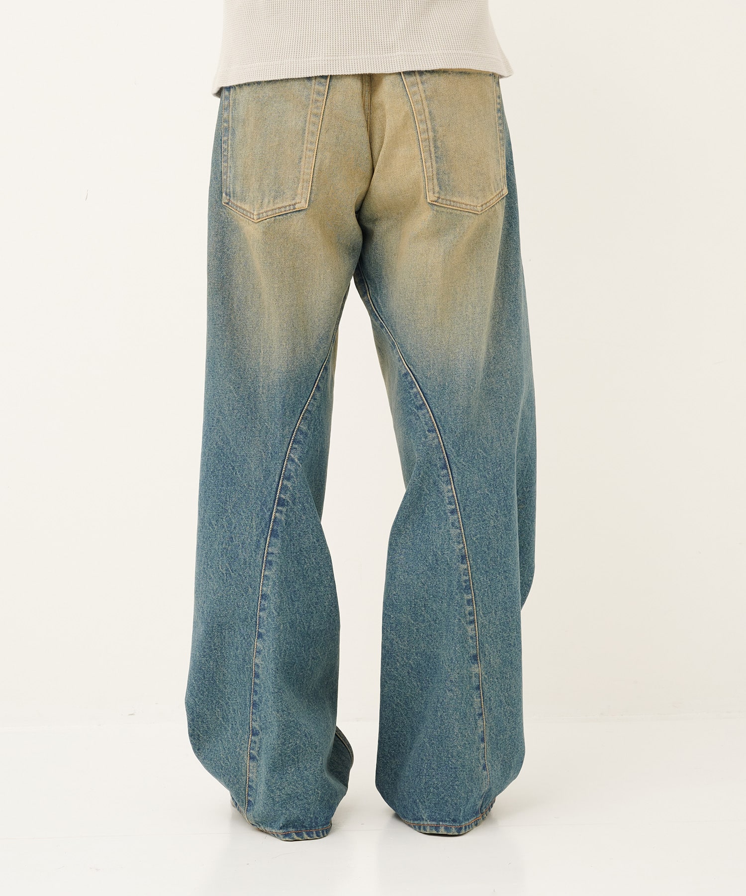 別注 復刻3D TWIST WIDE LEG JEANS NVRFRGT