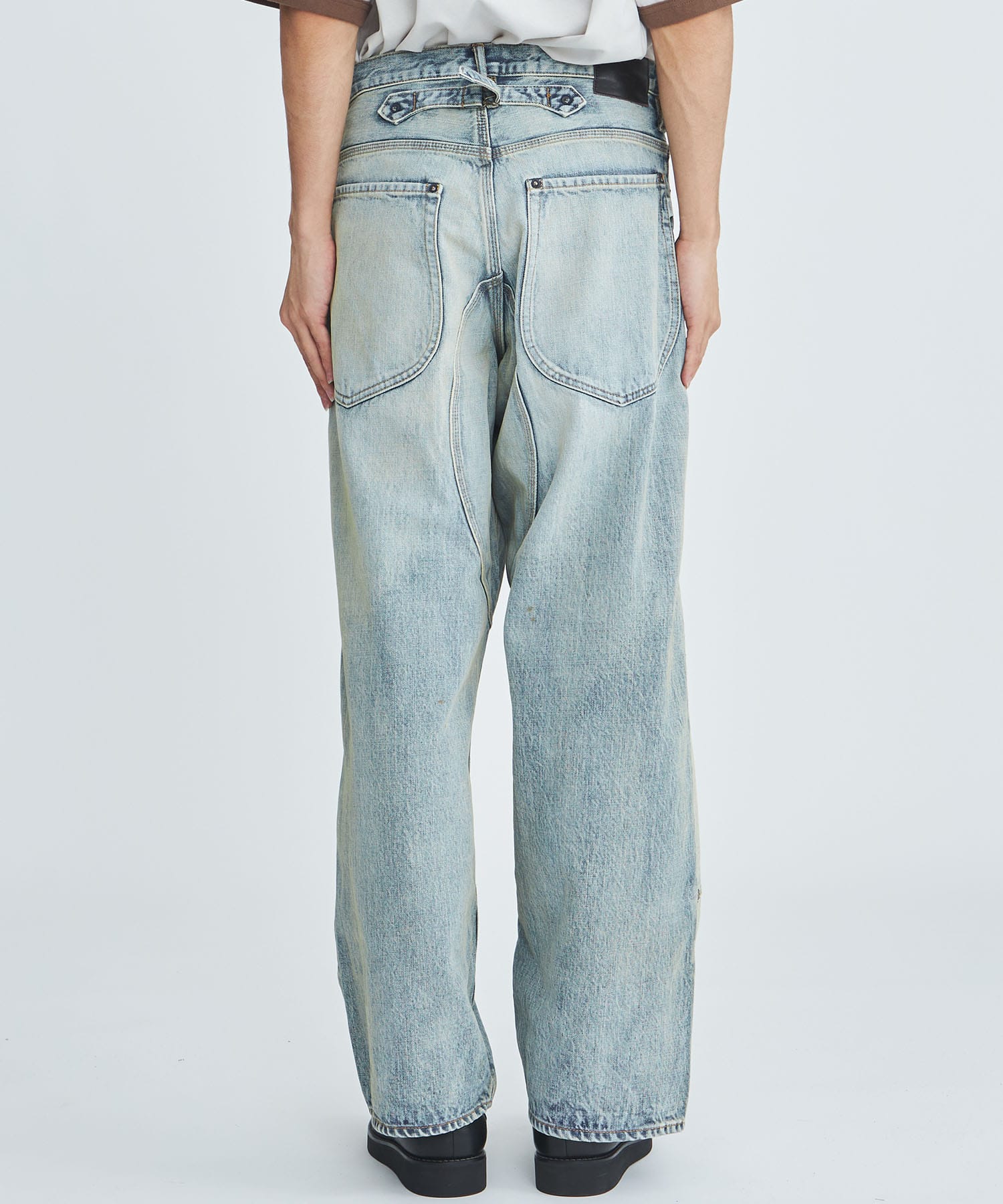 FADED DOUBLE KNEE DENIM PANTS | SUGARHILL