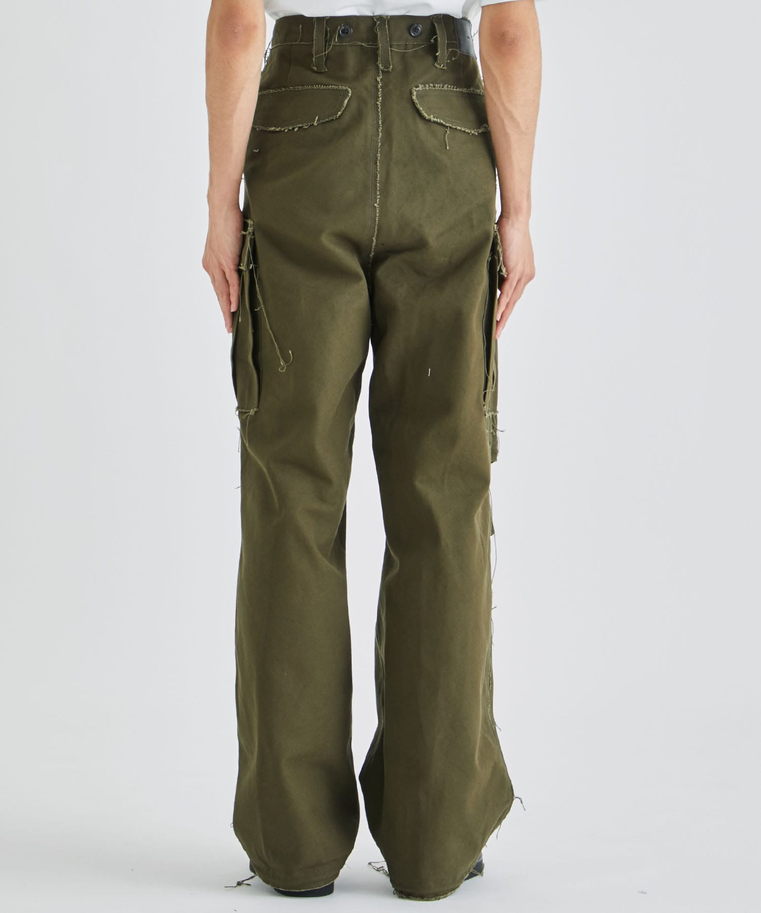 SUGARHILL Raw-Edge Canvas Cargo Pants-