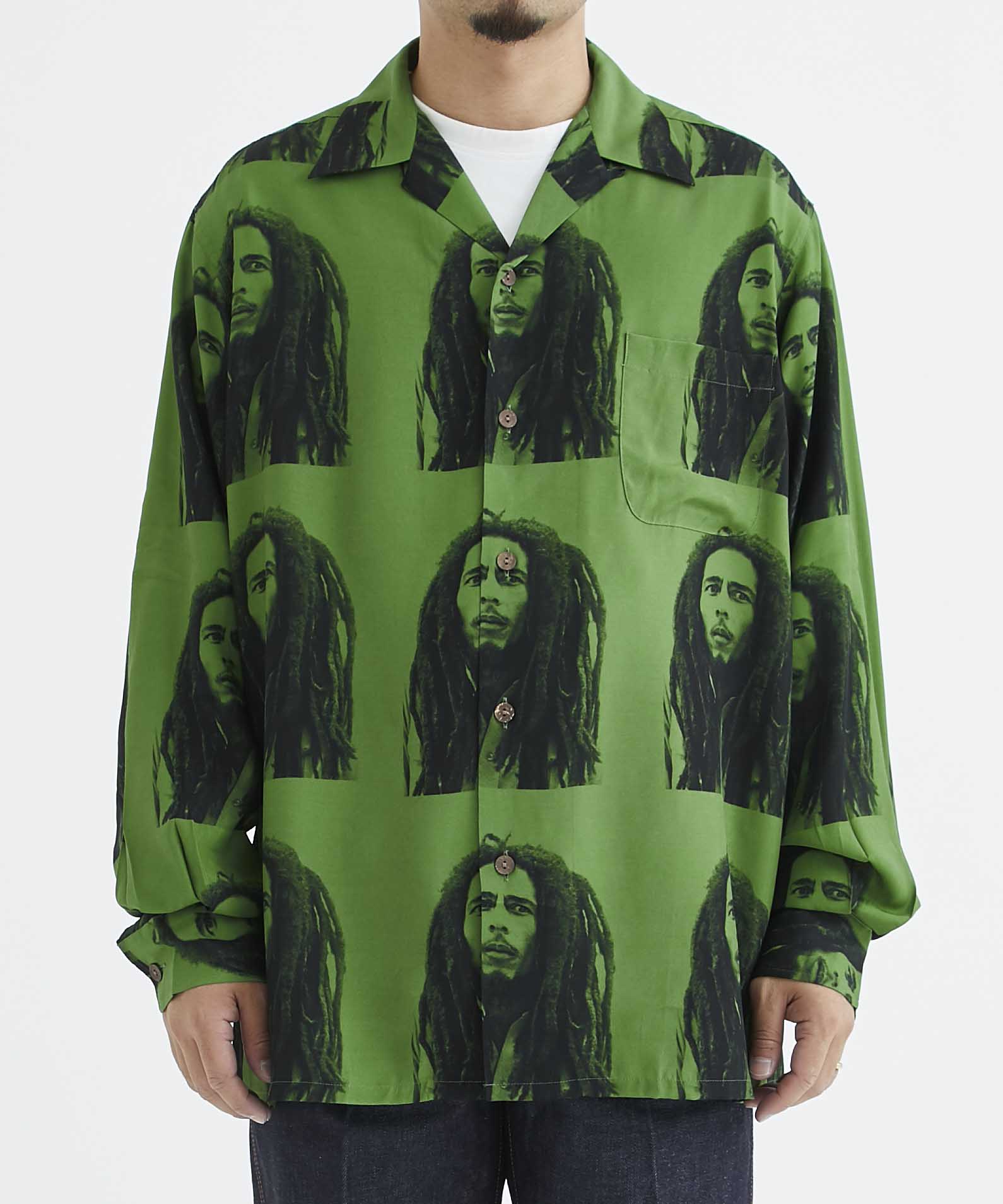 BOB MARLEY / HAWAIIAN SHIRT L/S ( TYPE-2 )