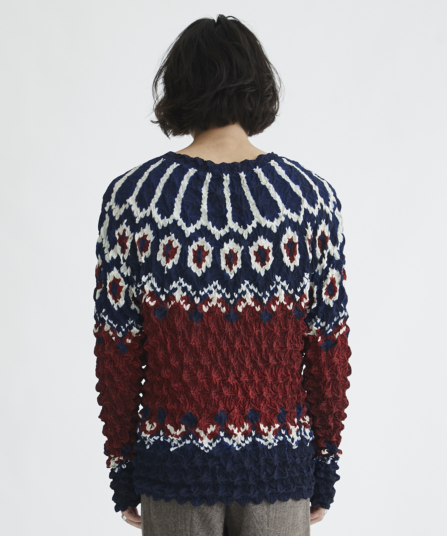 MASU 22aw POPCORN NORDIC SWEATER(MOCHA) | angelesojeda.com