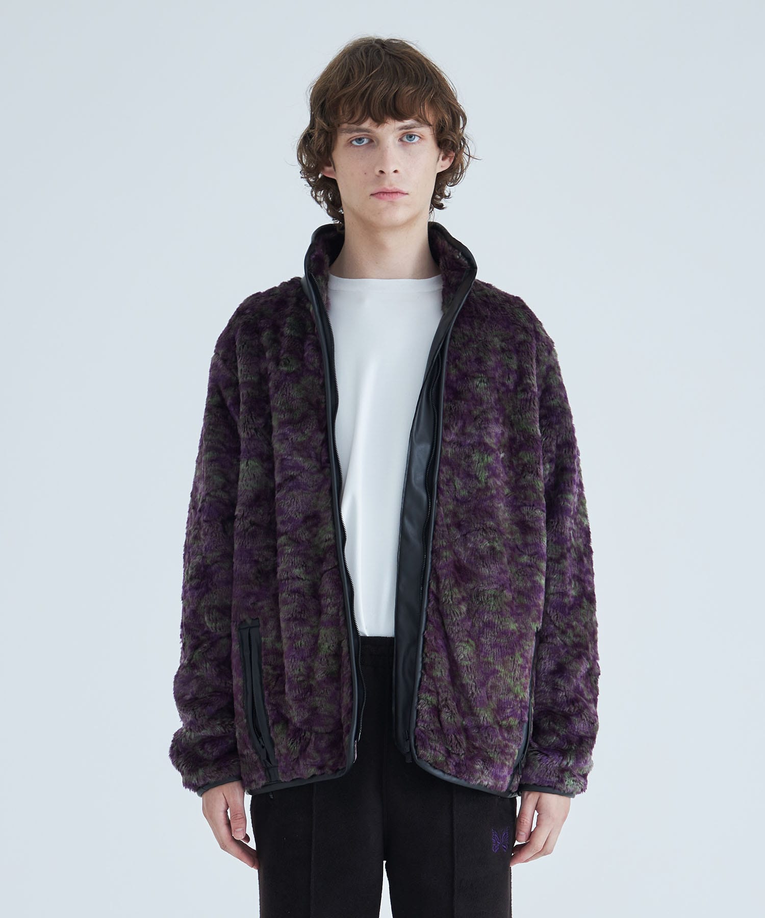 トラックジャケットFur Jacket - Faux Fur / Uneven Printed