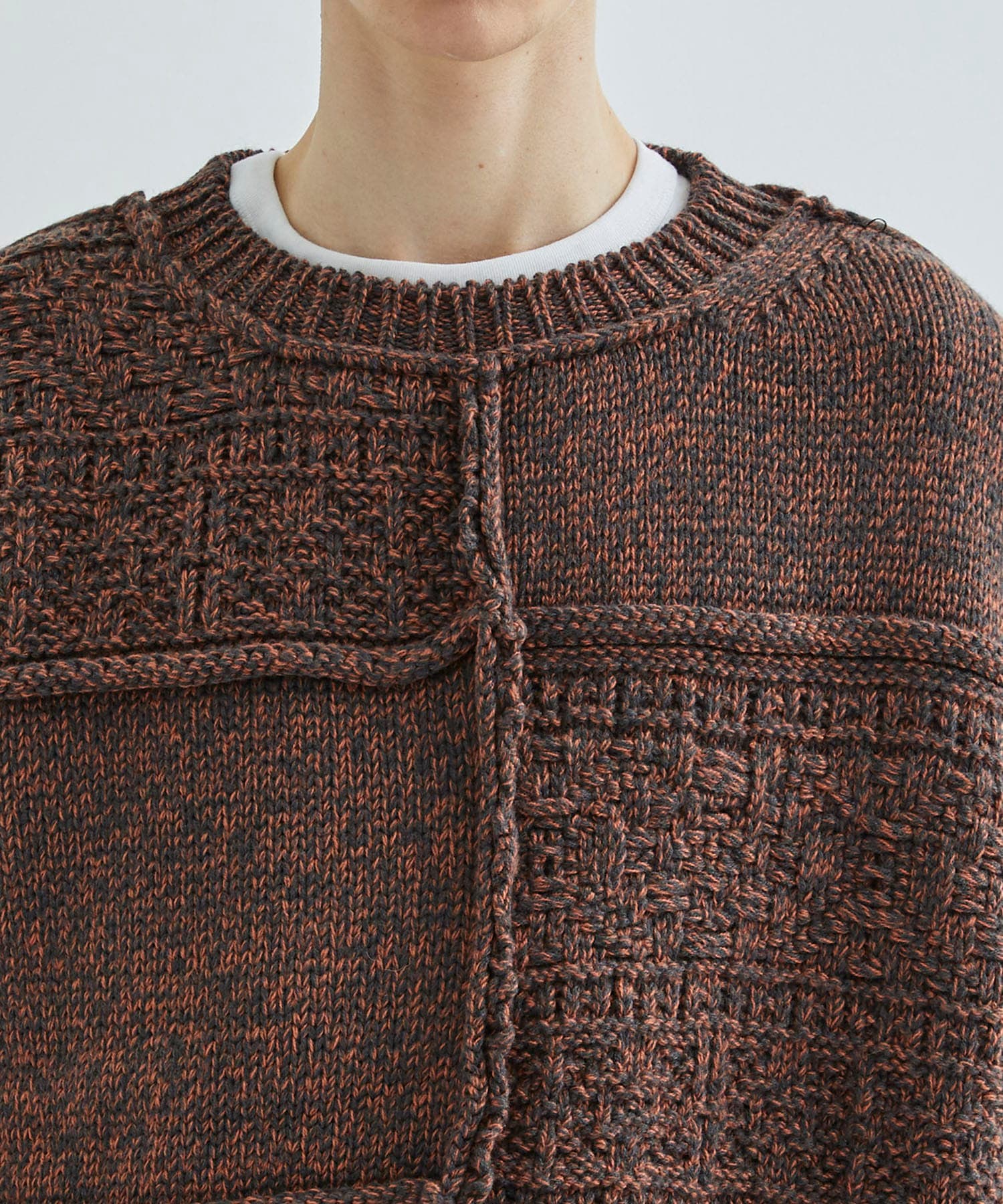 PATCHWORK KNIT SWEATER｜Name.