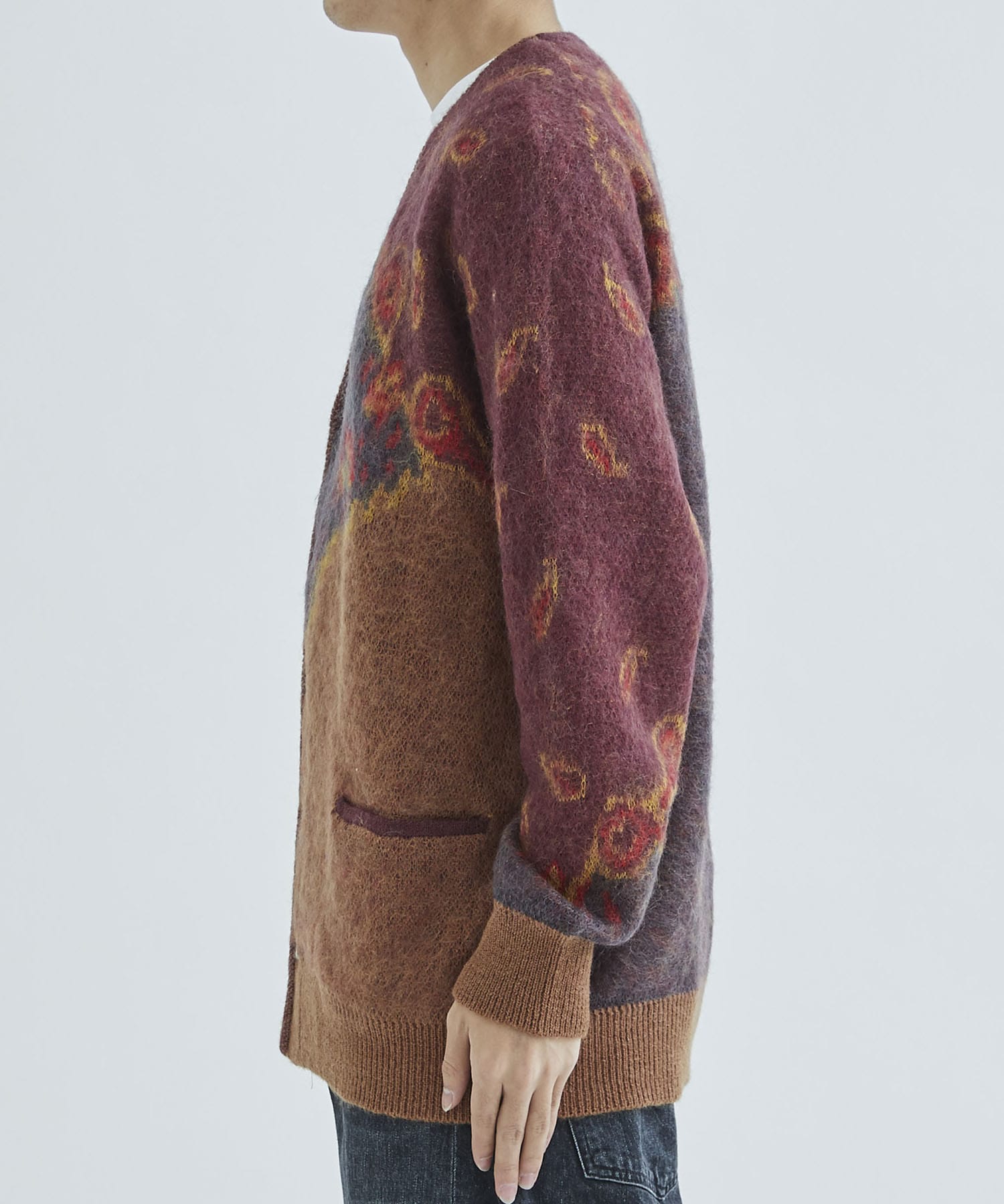 Mohair jacquard knit cardigan | TOGA VIRILIS