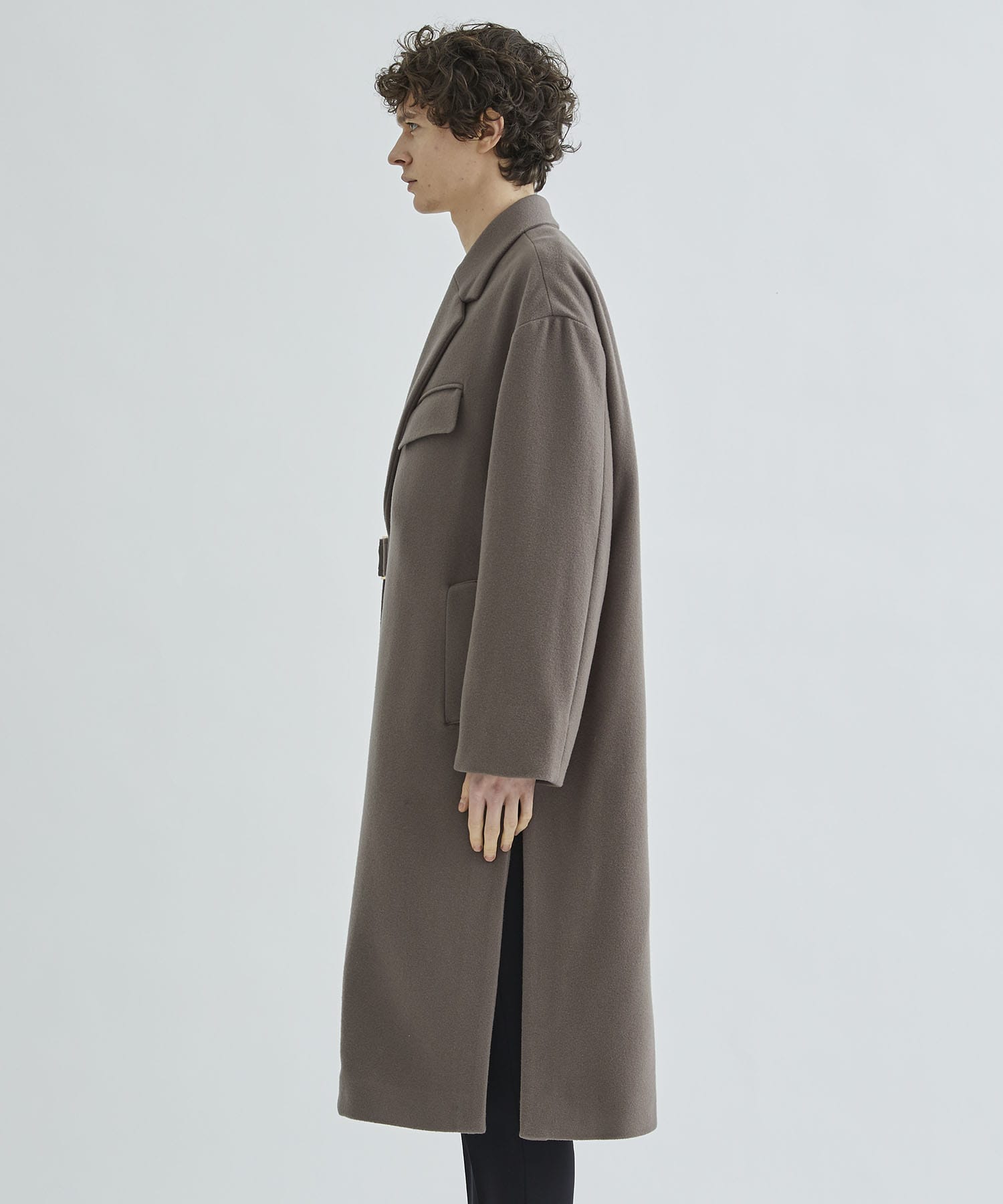 Lamb Wool Melton Tie Locken Coat | CULLNI