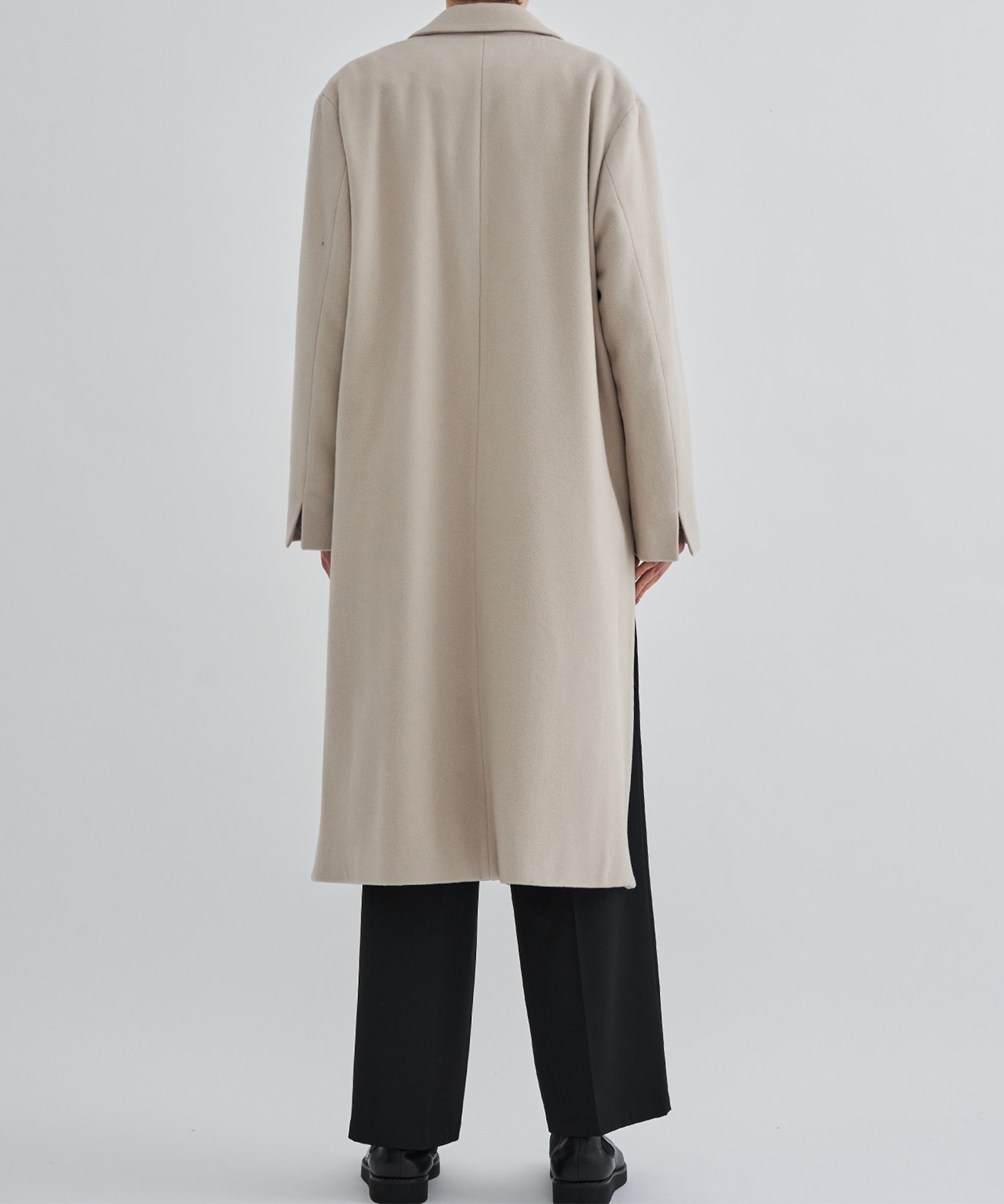 Lamb Wool Melton Chester Long Coat | CULLNI