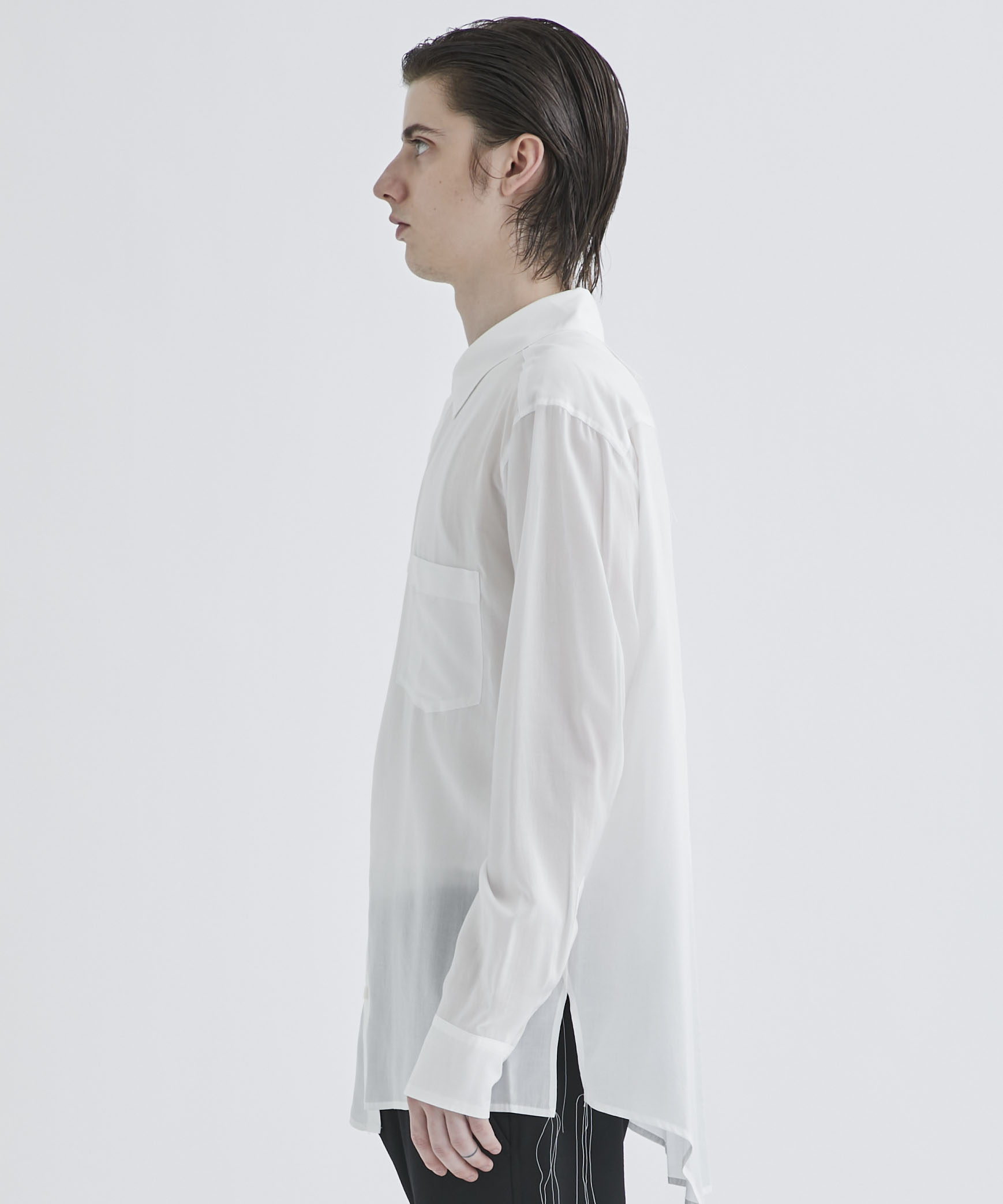 ASYMMETRY STAND COLLAR SHIRT｜sulvam