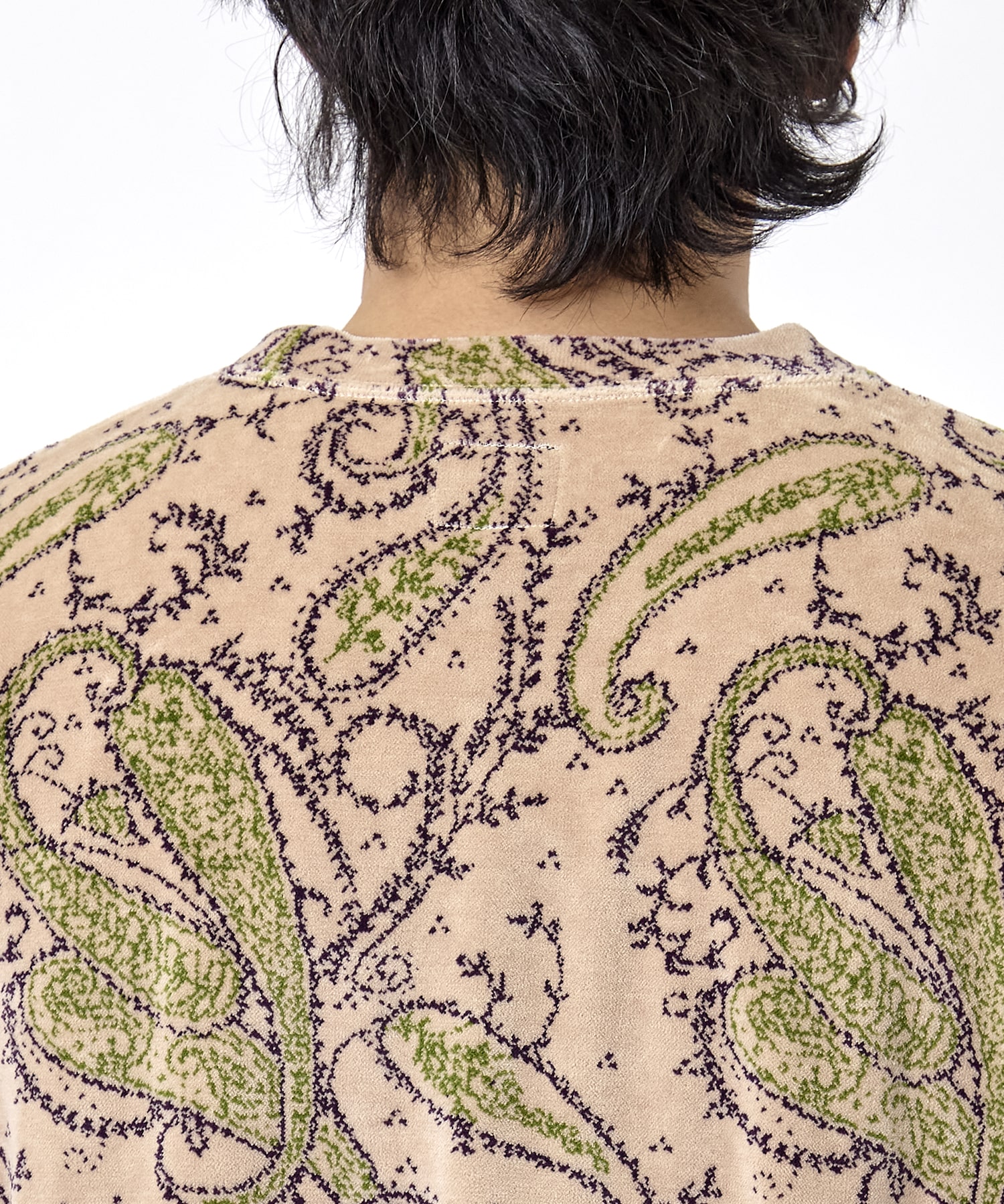 Crew Sweat Shirt - C/PE Paisley Velour Jq. NEEDLES