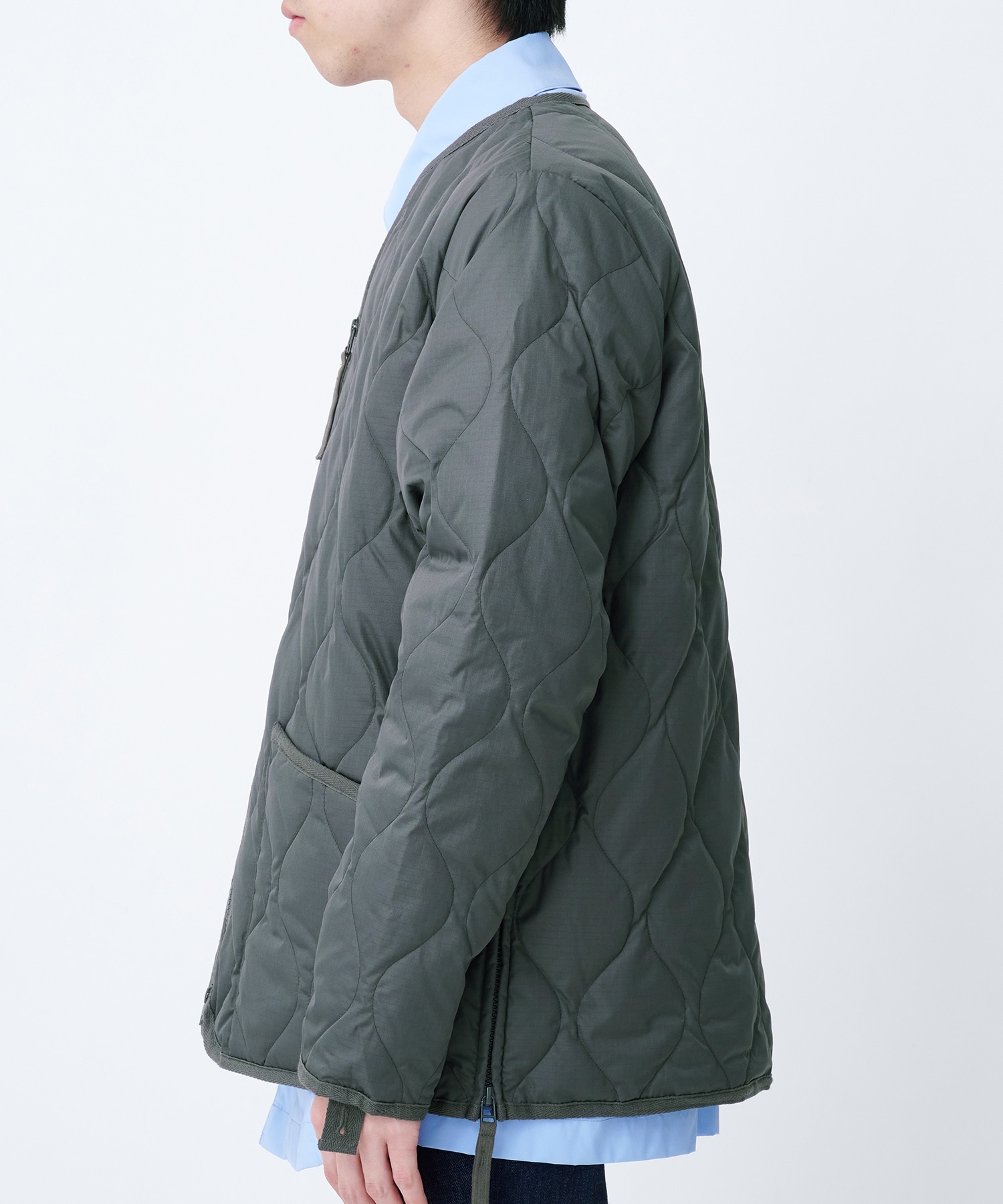 MILITARY W-ZIP V NECK DOWN JKT TAION/TAION EXTRA