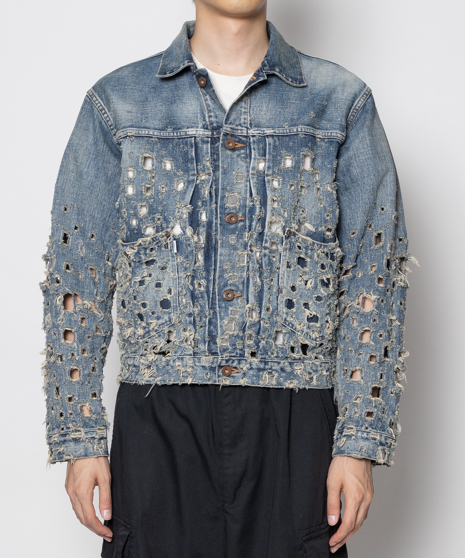 CRUSHED MODERN DENIM JACKET SUGARHILL