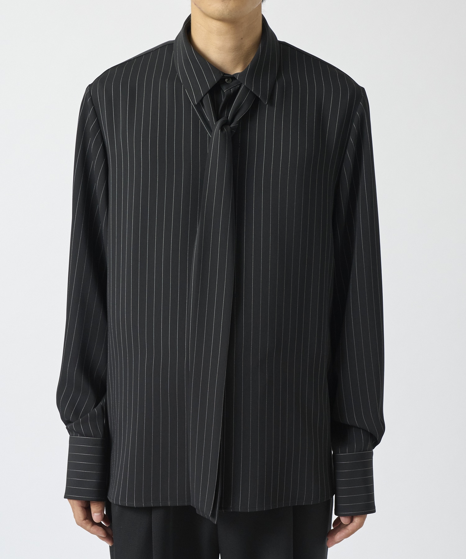 Stripe Double Satin Bowtie Shirt CULLNI