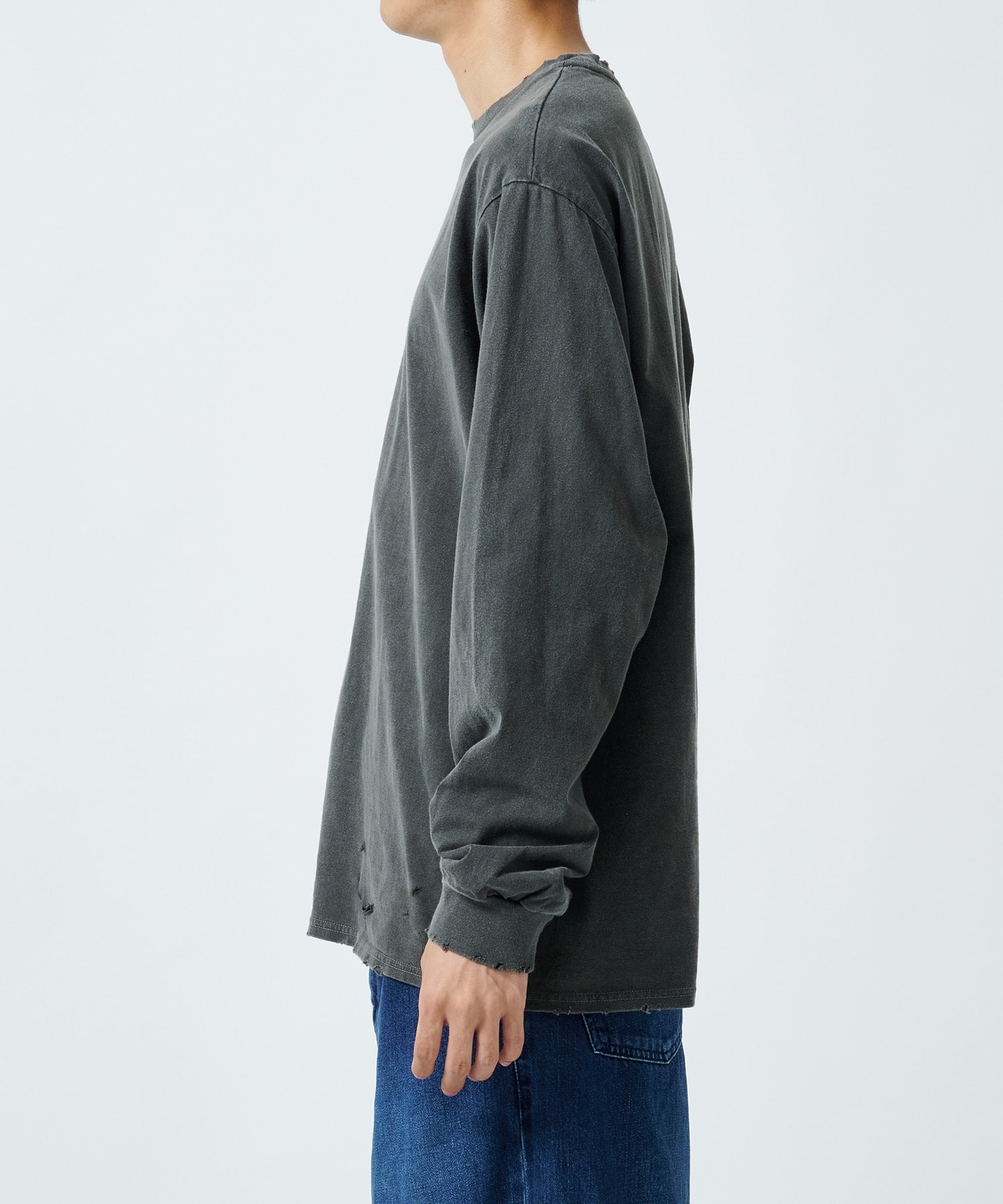 CREW NECK TEE L/S DAMAGED MARKAWARE/marka