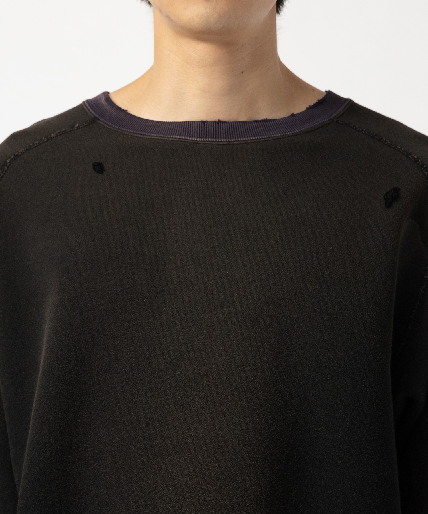 2-Tone Crew Neck Sweat Shirt - Cotton French Terry NEEDLES