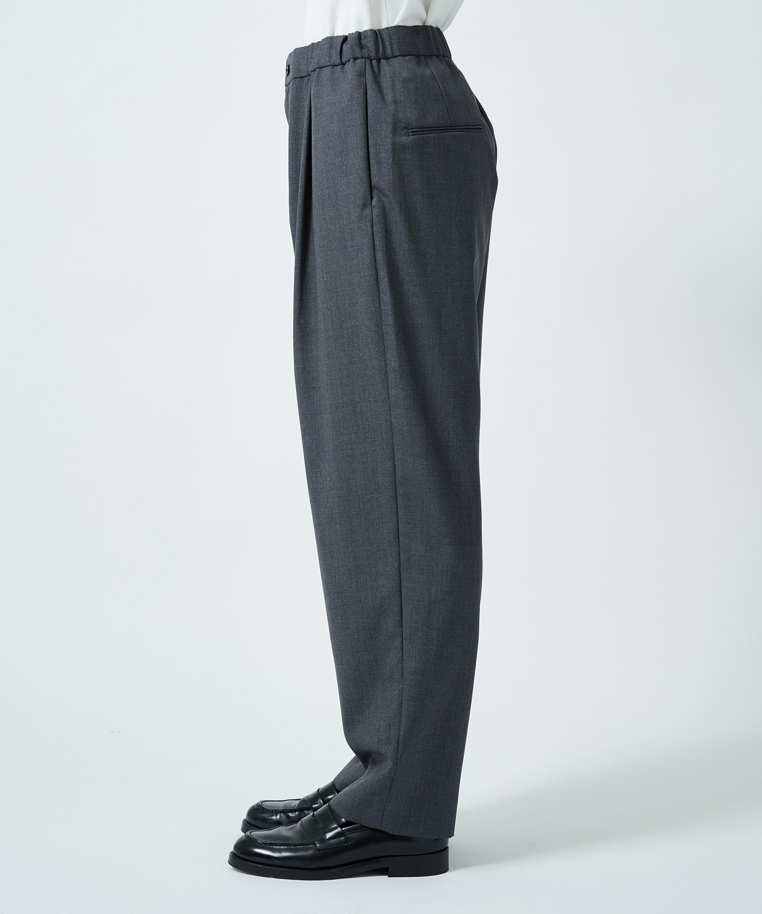 WOOL TROPICAL TAPERED EASY PANTS ATON