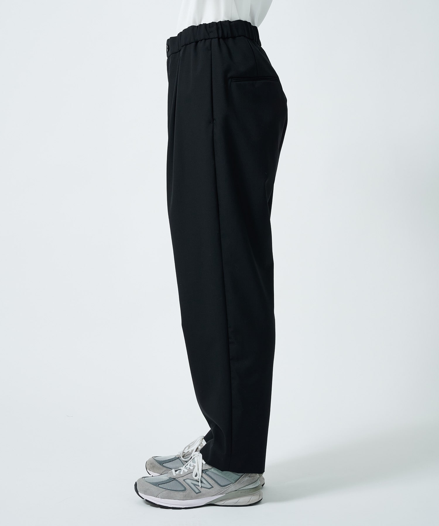 WOOL TROPICAL TAPERED EASY PANTS ATON