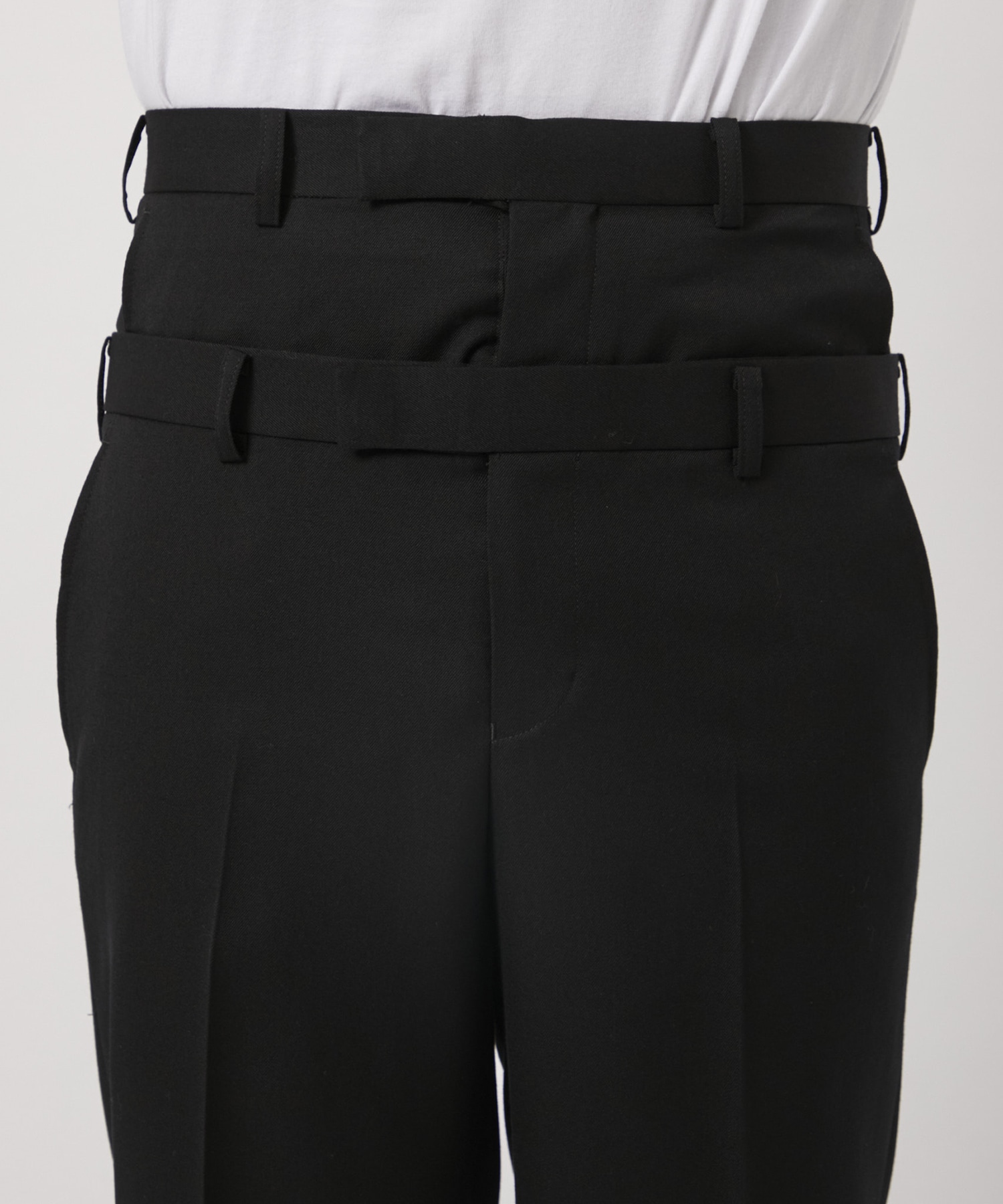 WOOL GABARDINE DOUBLE STACKED TROUSERS JOHN LAWRENCE SULLIVAN