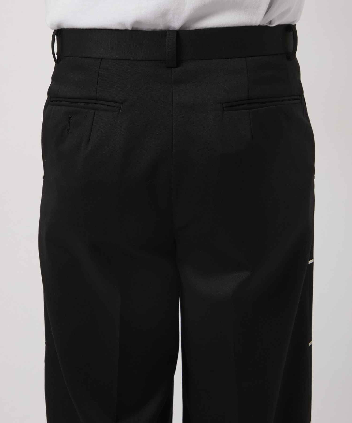 WOOL METAL LINE WIDE TROUSERS JOHN LAWRENCE SULLIVAN