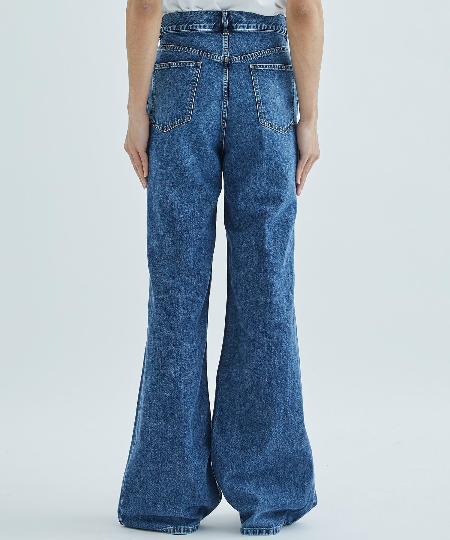 WASHED DENIM WIDE PANTS JOHN LAWRENCE SULLIVAN