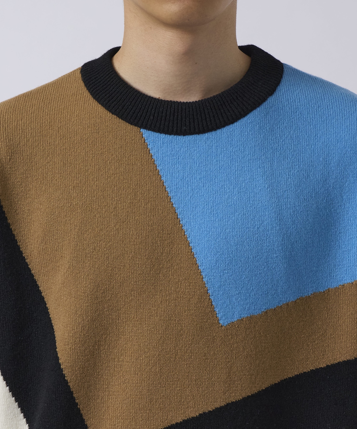 Diagonal Line Multi Color Pullover Knit CULLNI