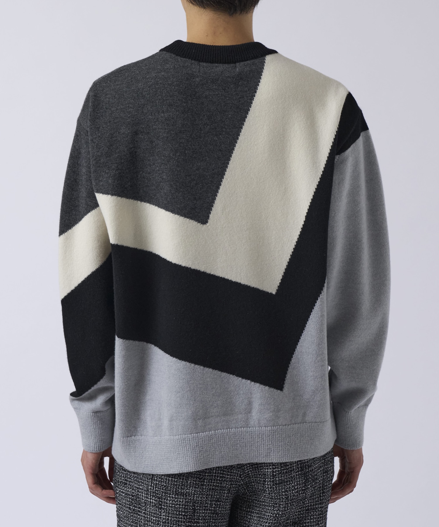 Diagonal Line Multi Color Pullover Knit CULLNI