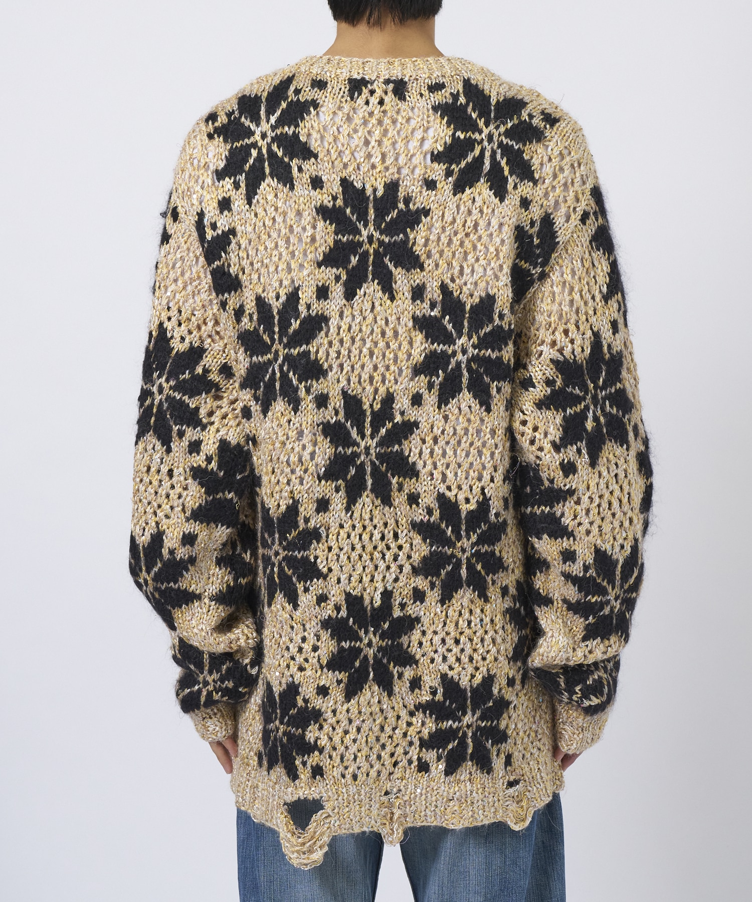 Snow Pattern Crew Neck Knit BED J.W. FORD