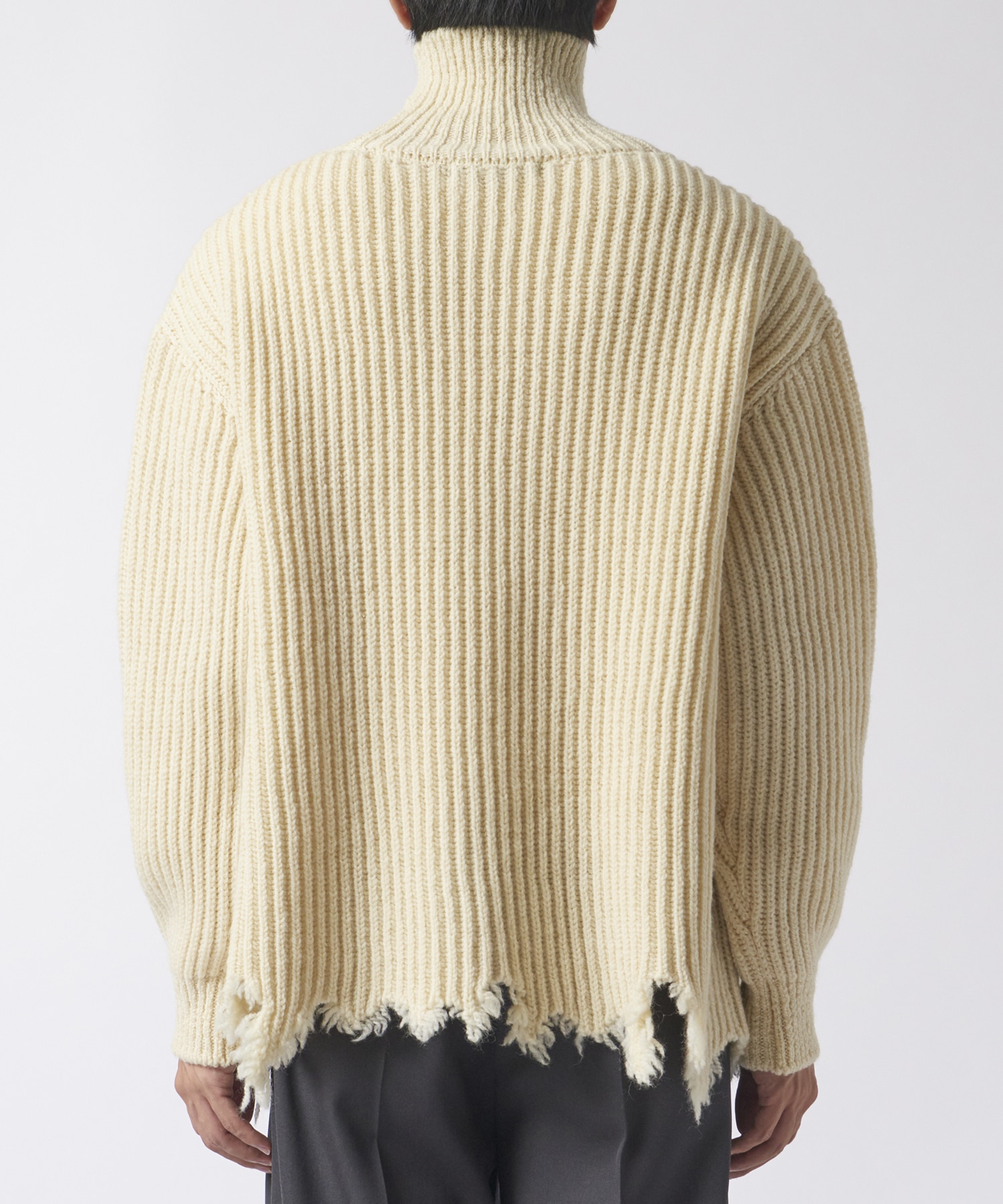 Wool broken knit high neck sweater 08sircus