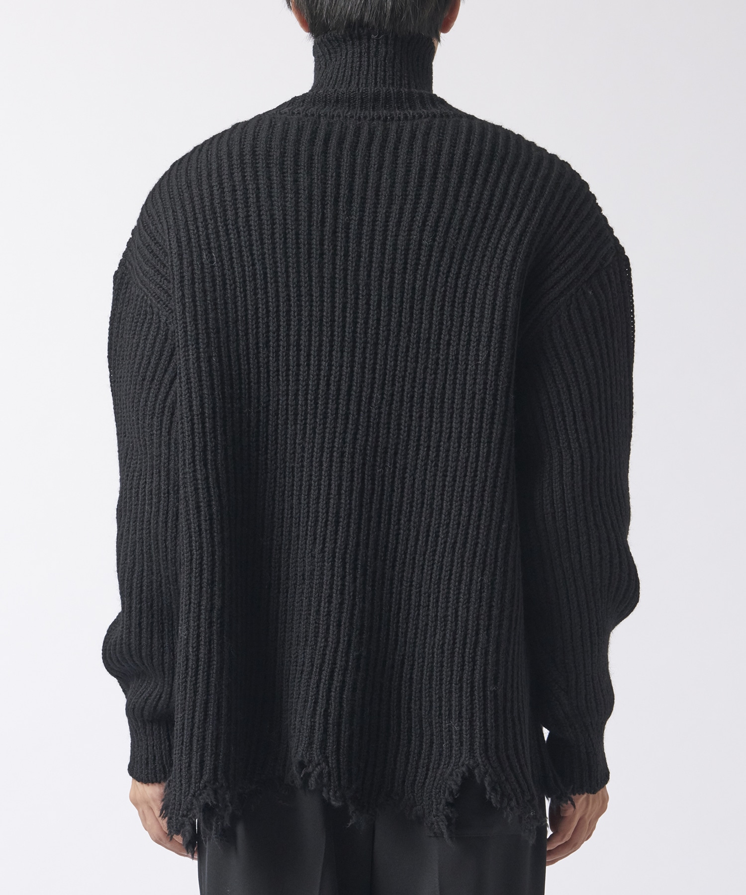 Wool broken knit high neck sweater 08sircus