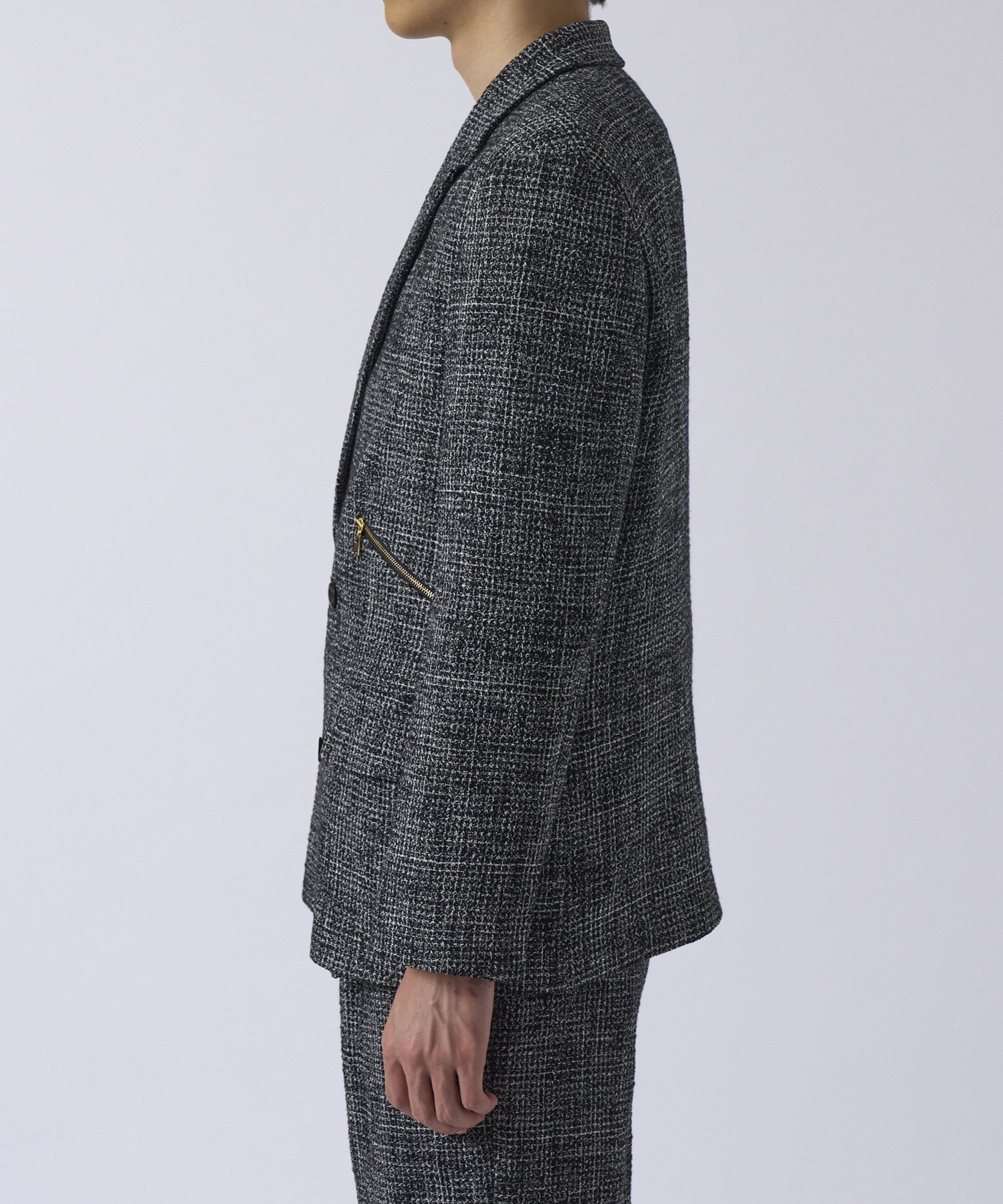 Butcher Tweed Zip Pocket Tailored Jacket CULLNI