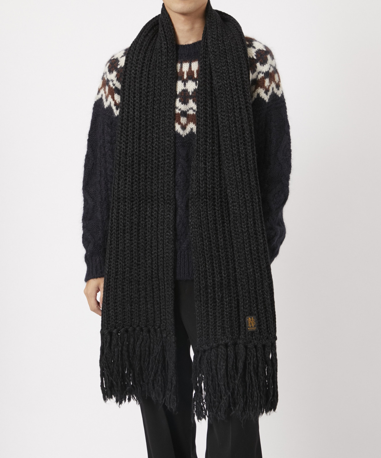 FRINGE MUFFLER LONG BATONER