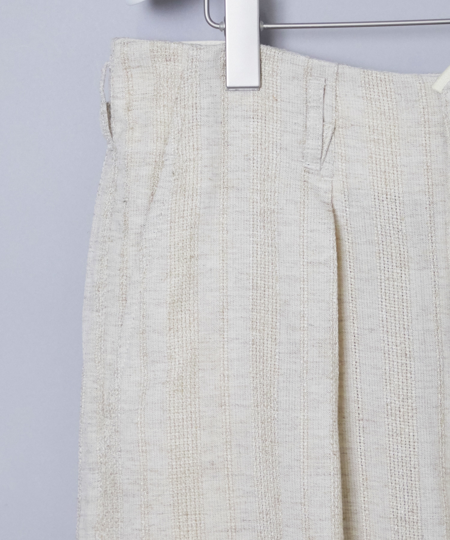 JACQUARD LINEN STRIPE TUCK-BAGGY saby