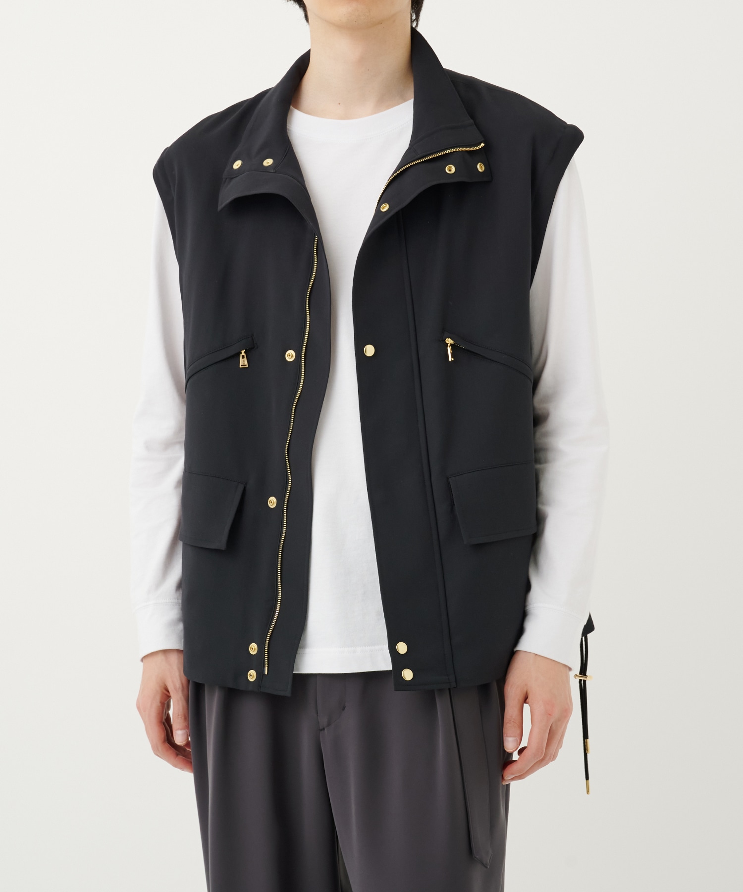 Dry Karsey Removable Sleeves Drawstring Short Coat CULLNI