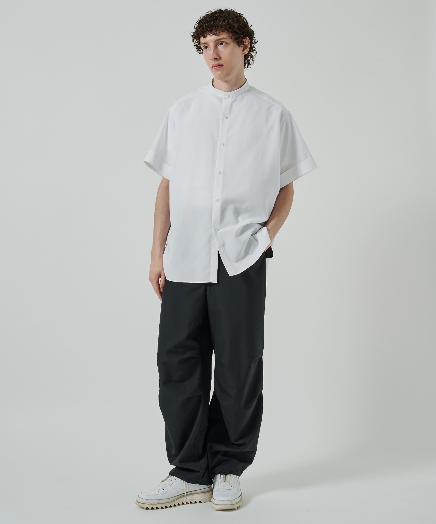 RERACS BAND COLLAR SHIRT SHORT SLEEVE THE RERACS