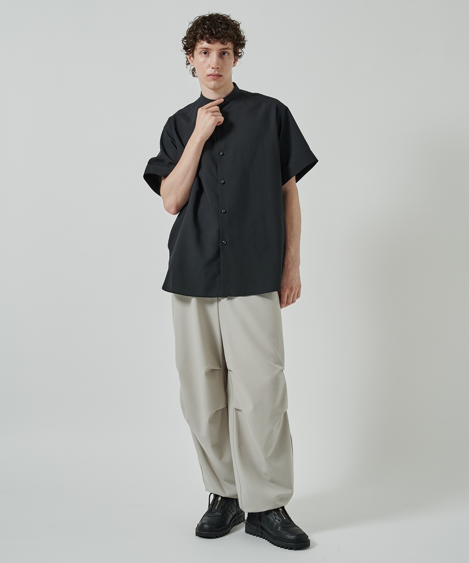 RERACS BAND COLLAR SHIRT SHORT SLEEVE THE RERACS