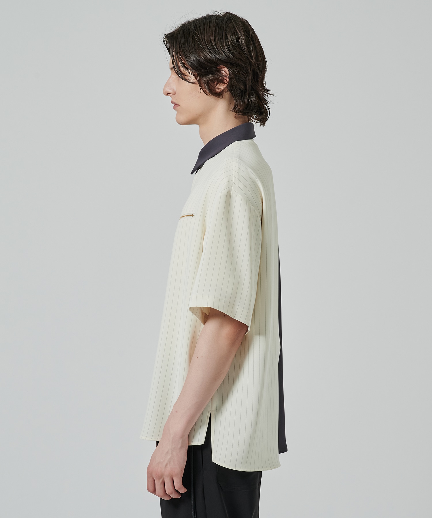 Double Satin Bi Color Short Sleeve Shirt CULLNI