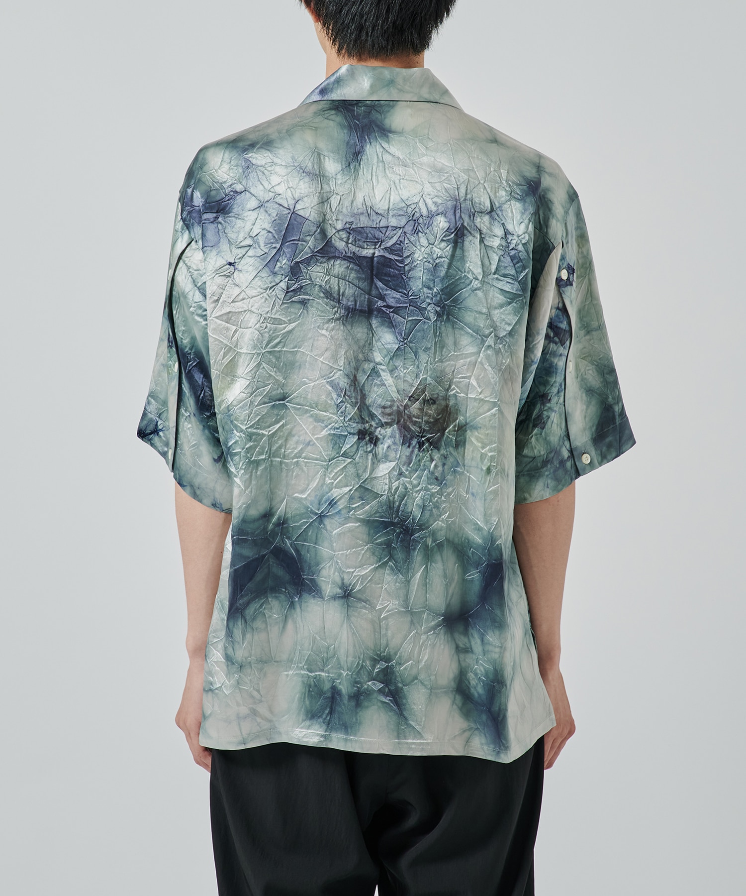 Slit Sleeve Open Collar Shirt UJOH HOMME