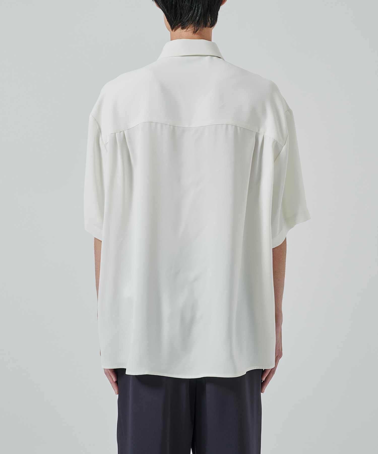 Double Satin Bow Tie Short Sleeve Shirt CULLNI