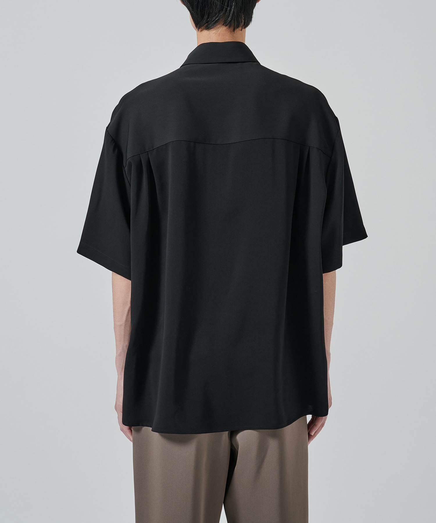 Double Satin Bow Tie Short Sleeve Shirt CULLNI