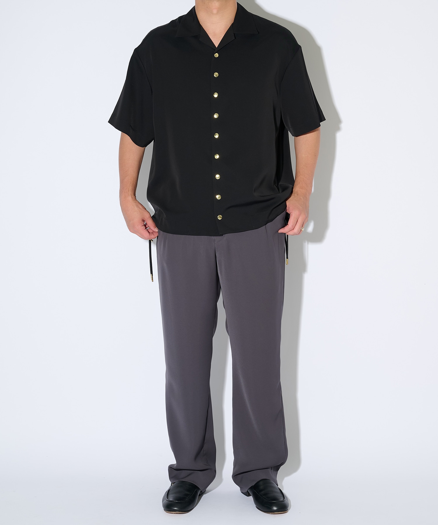 Dry Stretch Twill Drawstring Open Coller Short Sleeve Jaket CULLNI