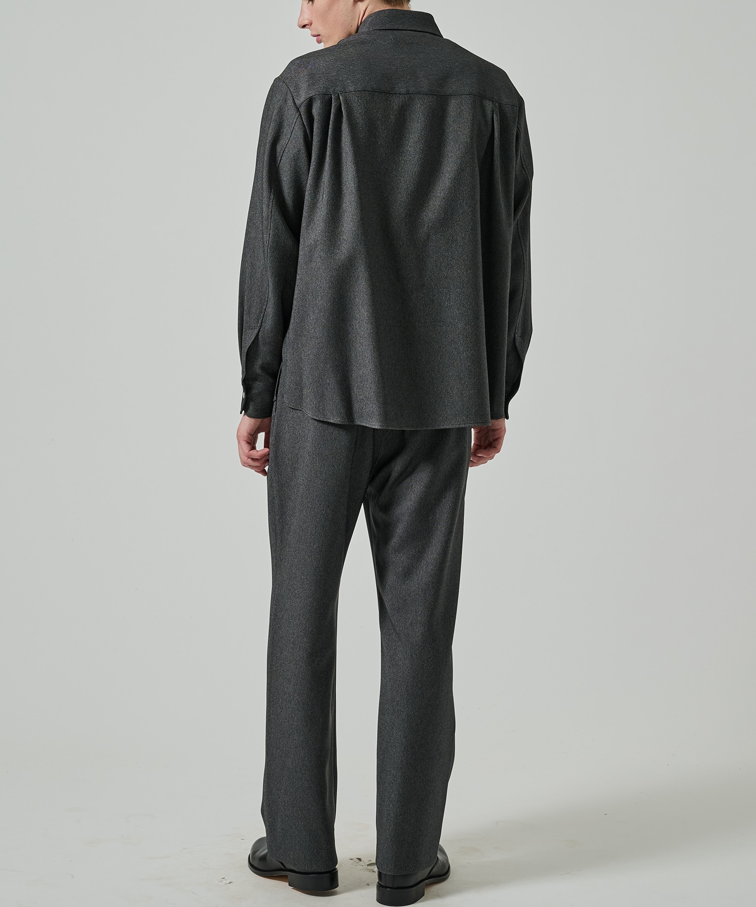 Faux Denim Front Fly Chin Tab Shirt CULLNI