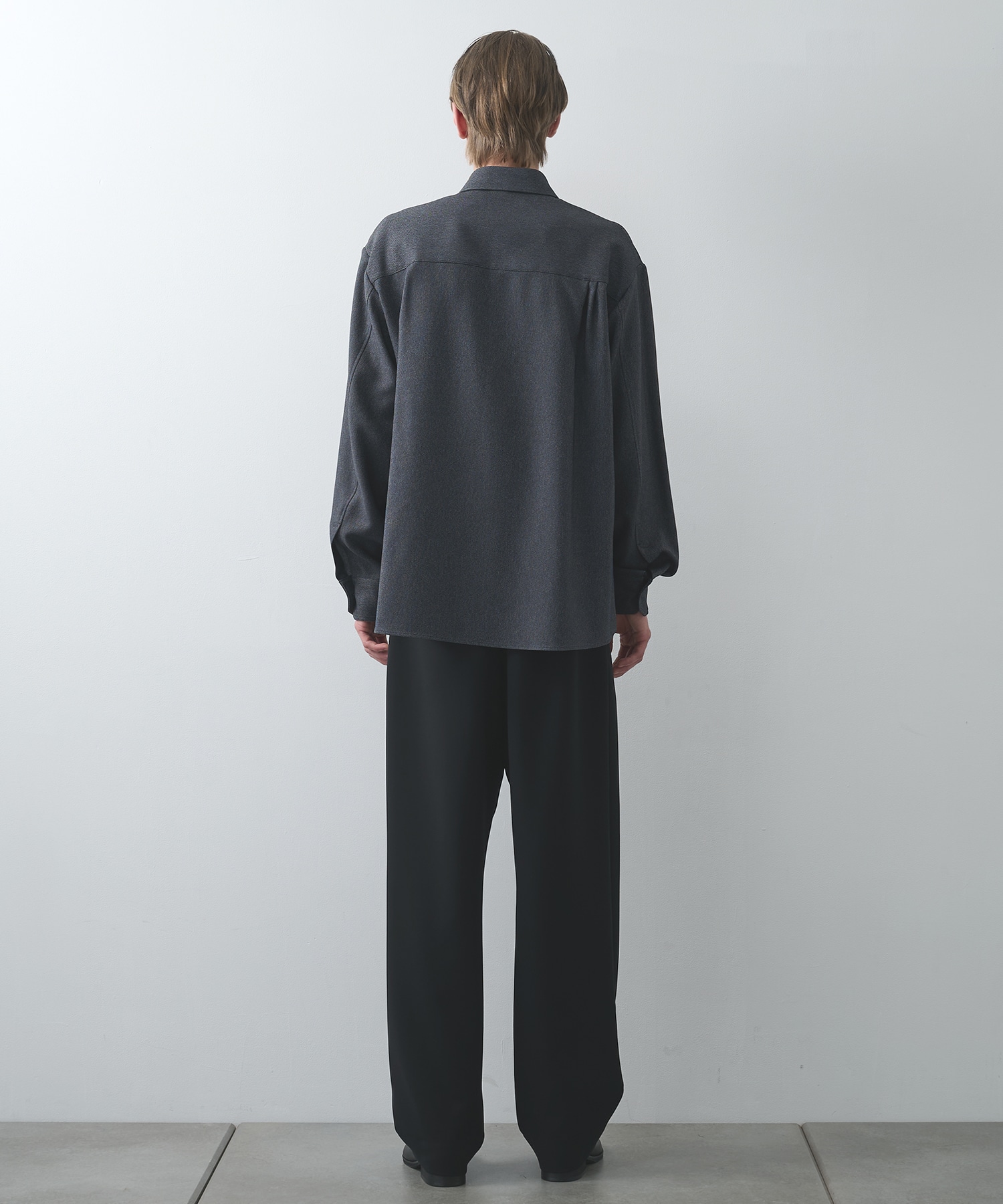 Faux Denim Front Fly Chin Tab Shirt CULLNI