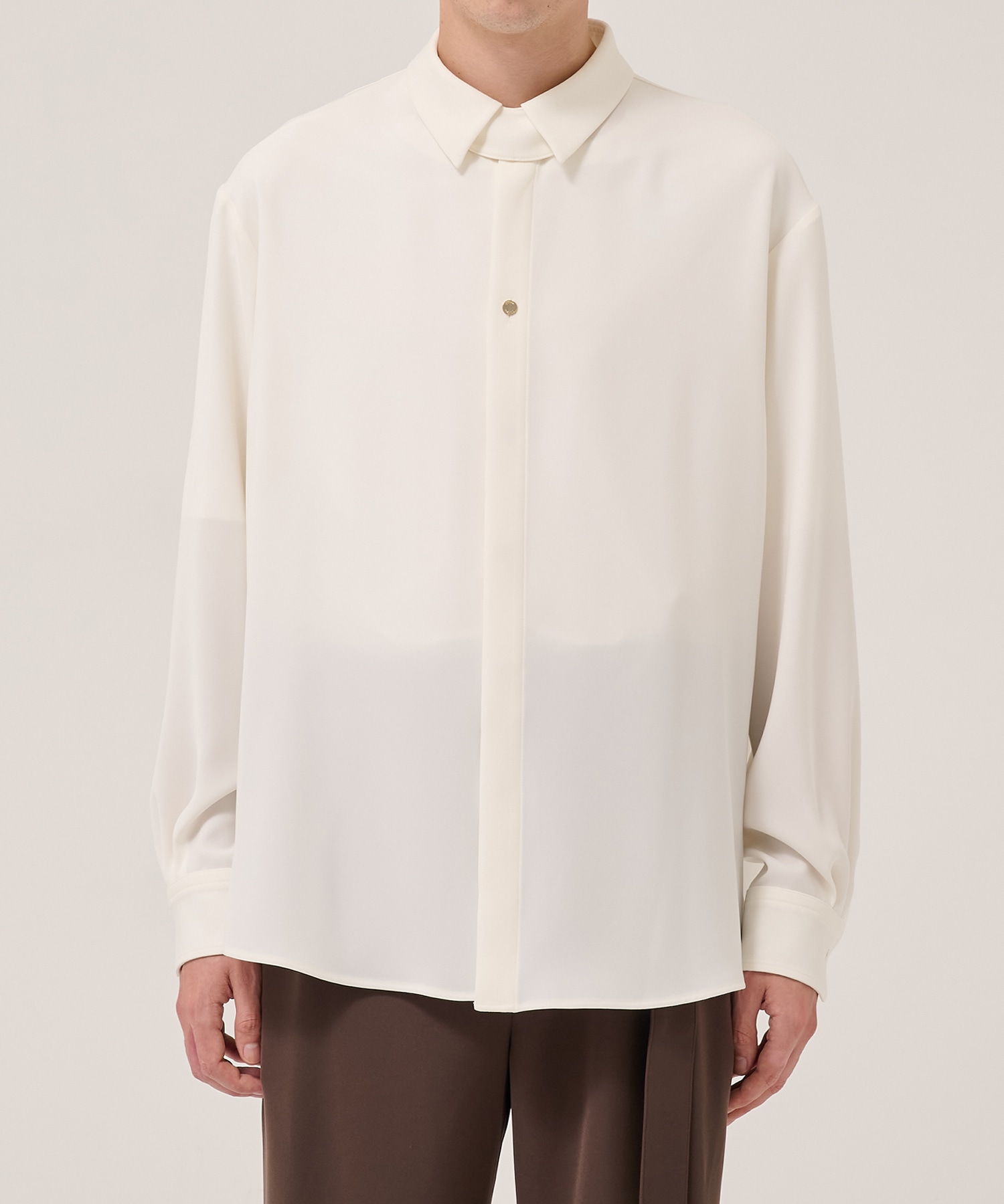 Double Cloth Twill Front Fly Chin Tab Shirt CULLNI