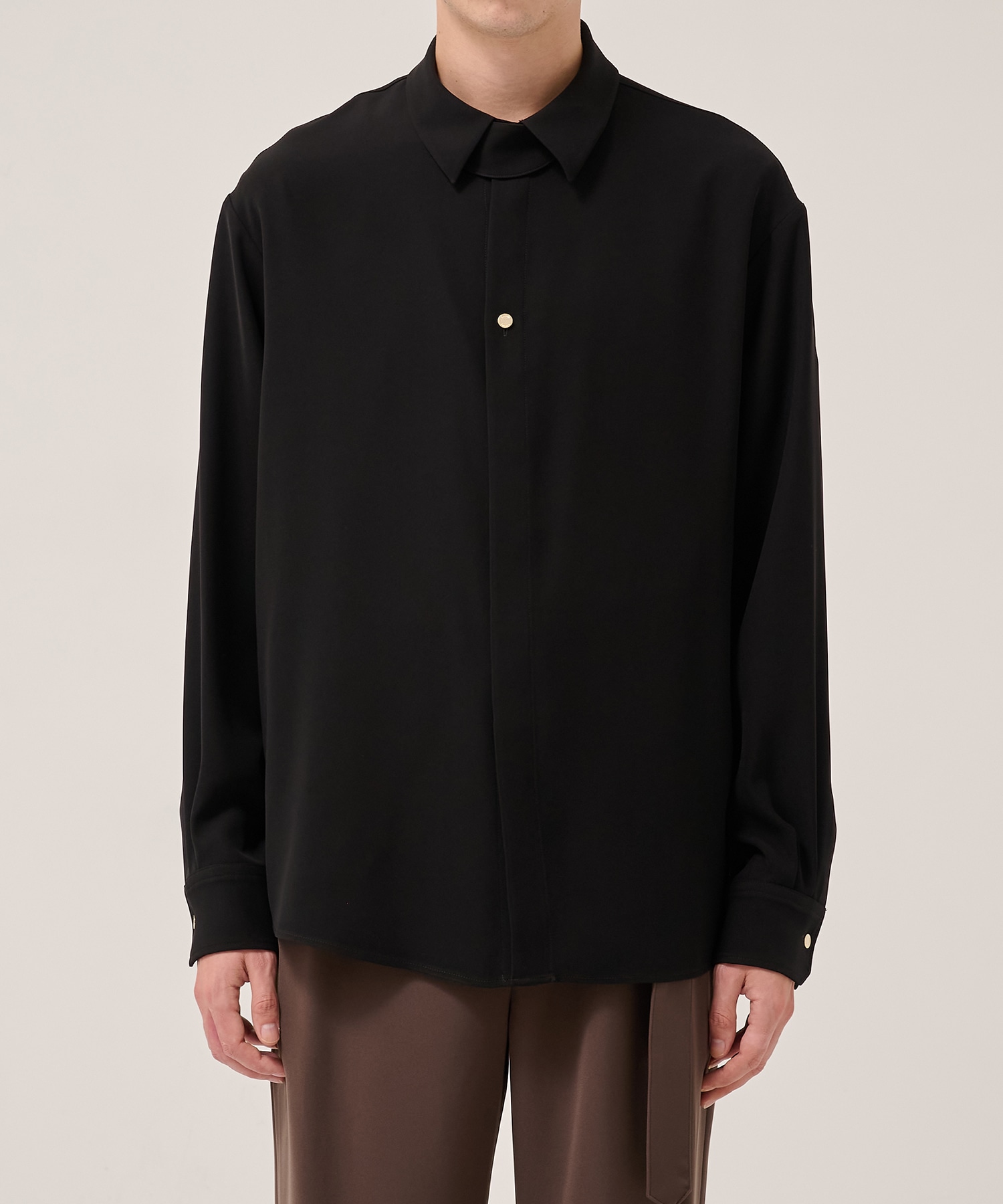 Double Cloth Twill Front Fly Chin Tab Shirt CULLNI