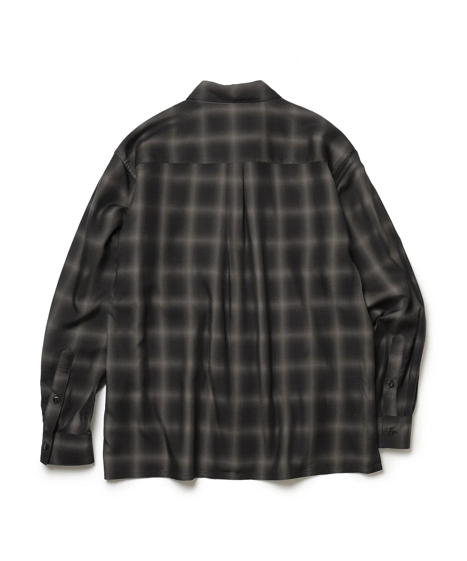 TENCEL CHECK /SQUARE REGULAR COLLAR SHIRT MR.OLIVE