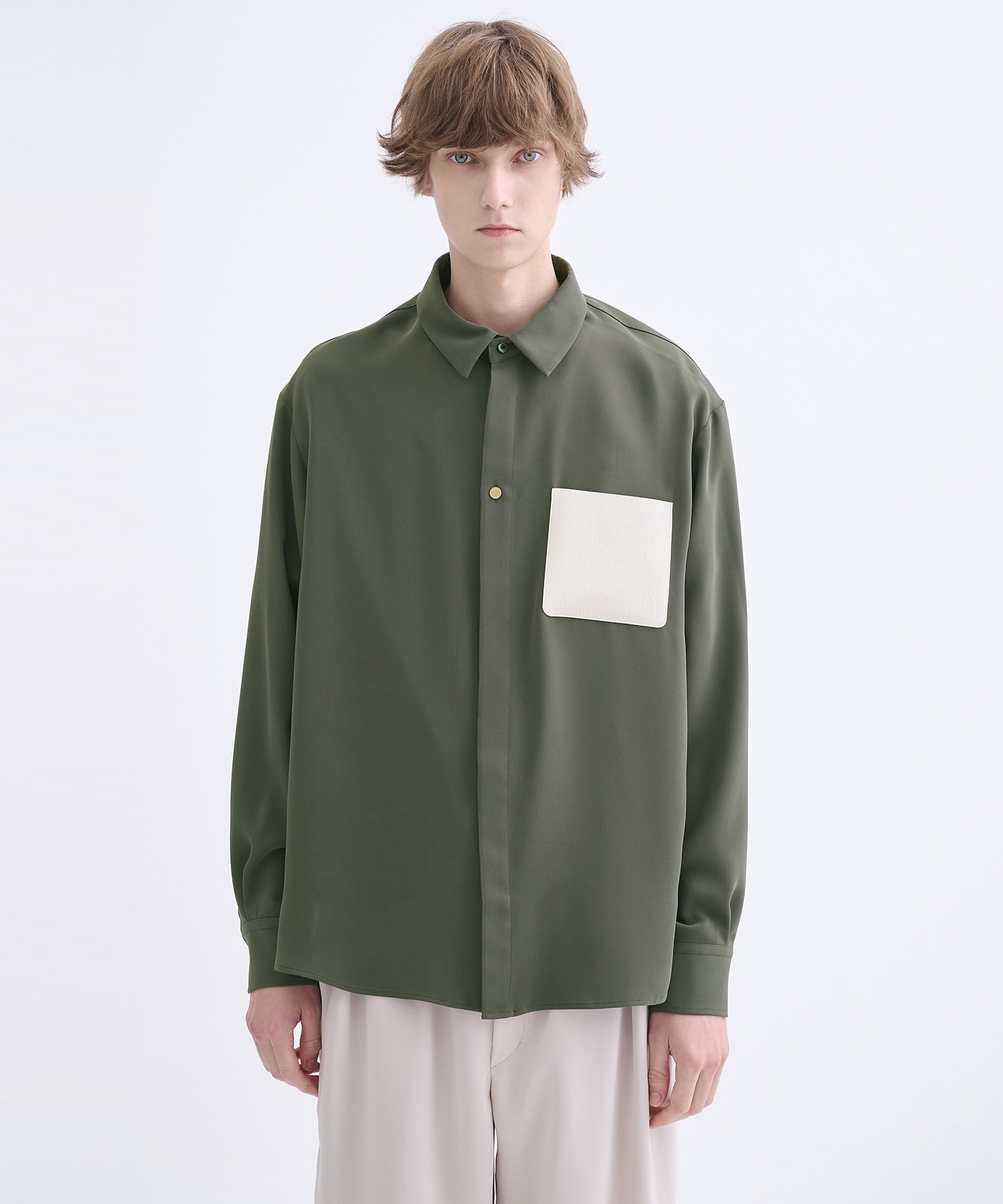 別注 Leather Pocket L/S Shirts CULLNI